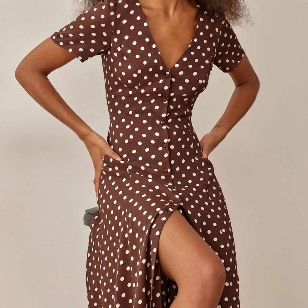 Reformation Locklin Dress in Au Lait size 12